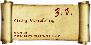 Zichy Varsány névjegykártya
